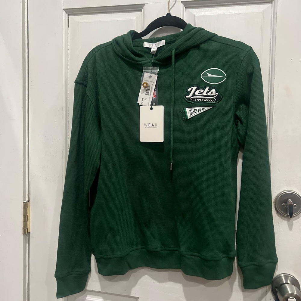 New York Jets Women’s Waffle Hoodie Pullover Sweater - Green NWT